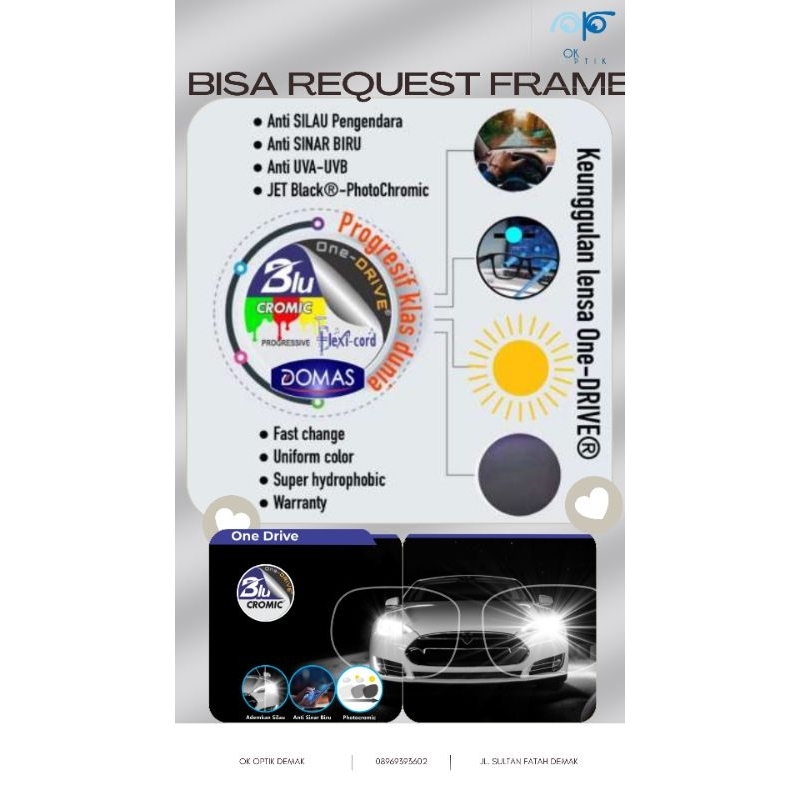 lensa bluecromic one drive sepasang
