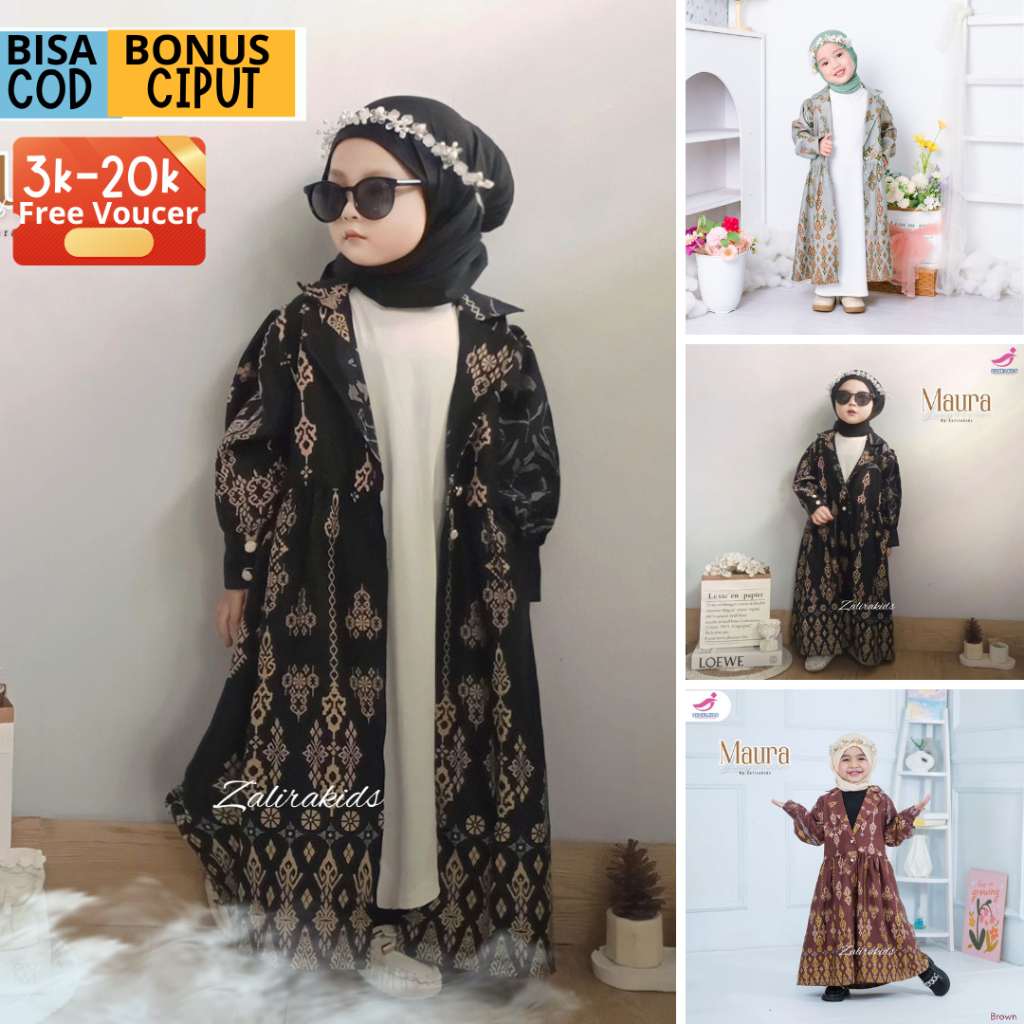 Zalira Kids - One set anak Maura  Setlan anak Perempuan usia 2 - 7 Tahun Baju Long Blazer / Dress an