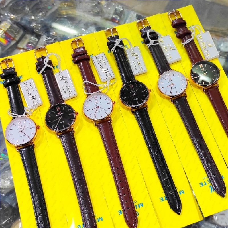 jam tangan wanita anti air mirete original tali kulit