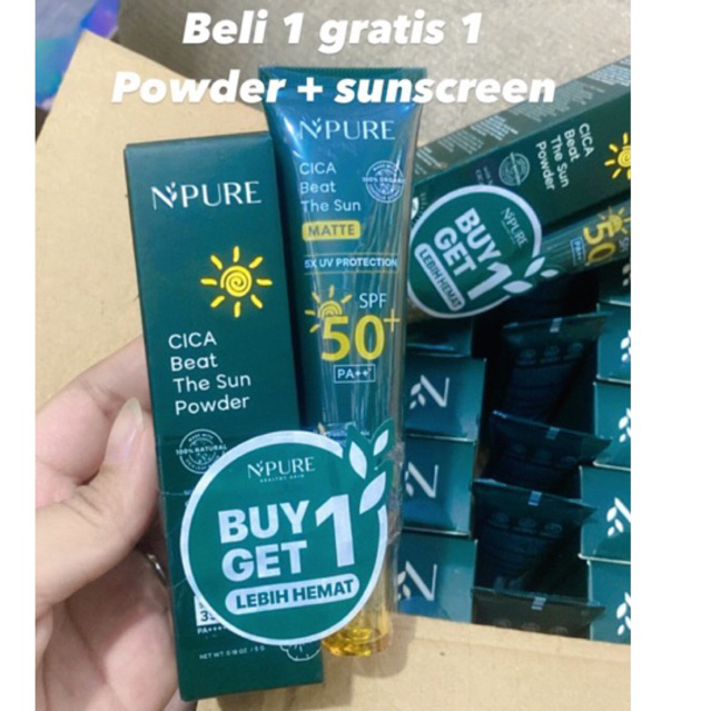Npure Beat The Sun Powder + Npure Sunscreen