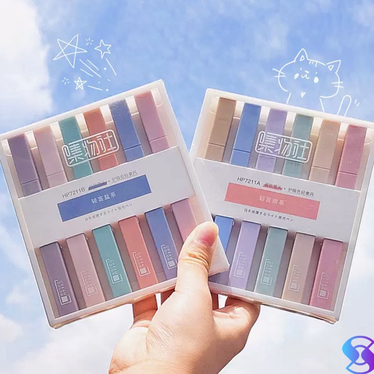 

Murah Stabilo highlighter pastel marker Highlighter marker Morandi color & Macron pastel double tip 6 colors Diskon