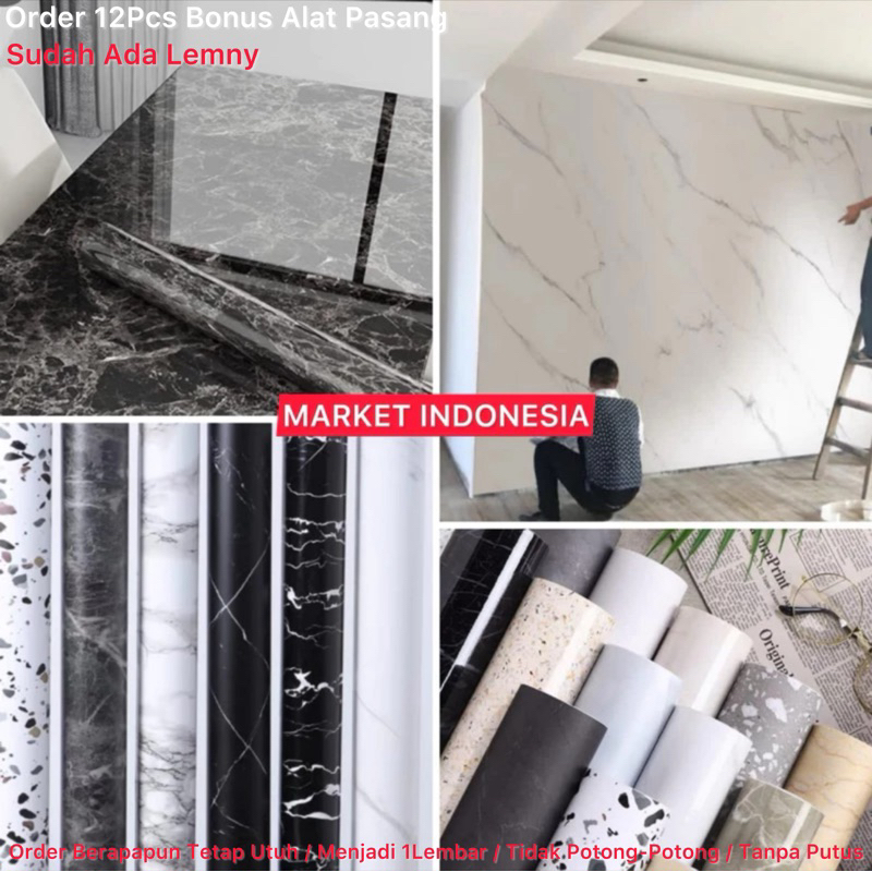 Stiker Wallpaper lantai / Keramik lantai / Meja / Kulkas / Kursi / Dapur Lebar122Cm