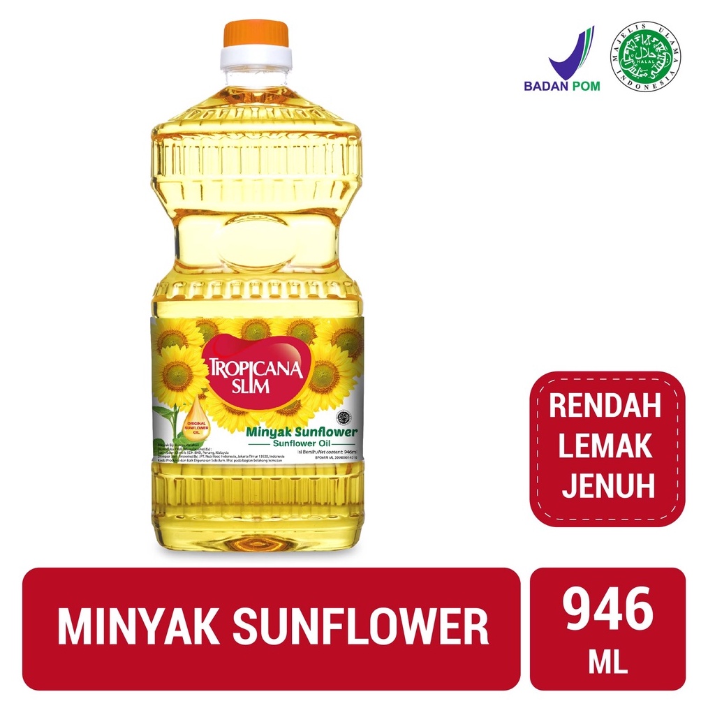 

TERLARIS Tropicana Slim Minyak Sunflower 946ml - Minyak Baik 100% Pure Sunflower Oil gas !!