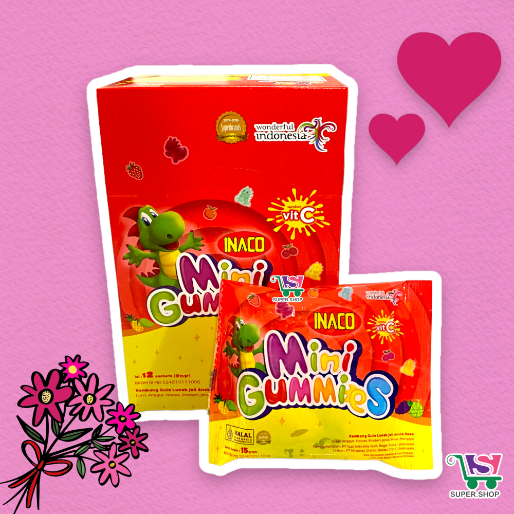 

Inaco Mini Gummies Permen Jelly Aneka Rasa PACK (isi 12 pcs)