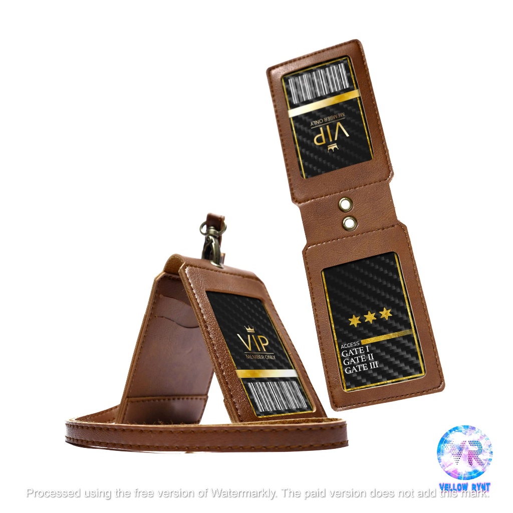 

Lanyard Kulit 2 MIKA PU Leather - ID Card Holder 2 MIKA - Magnet Multifungsi - NEW