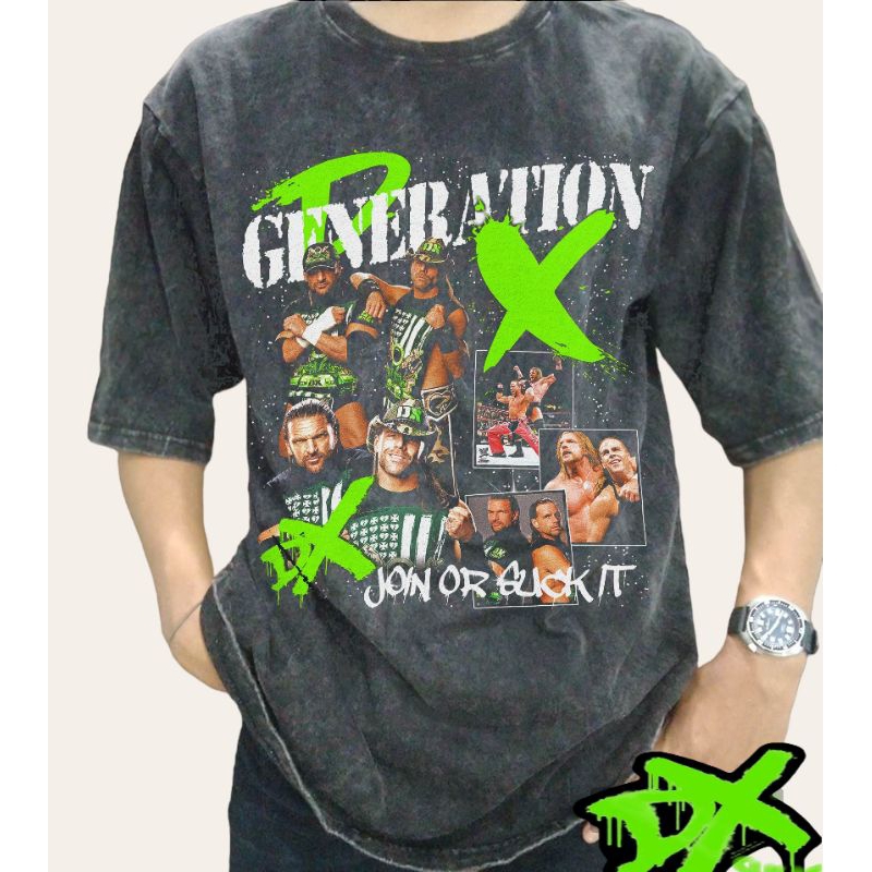 D-Generation X WWE Smackdown Vintage Wash T-shirt/Kaos WWE D-Generation X Smackdown Vintage Unisex O