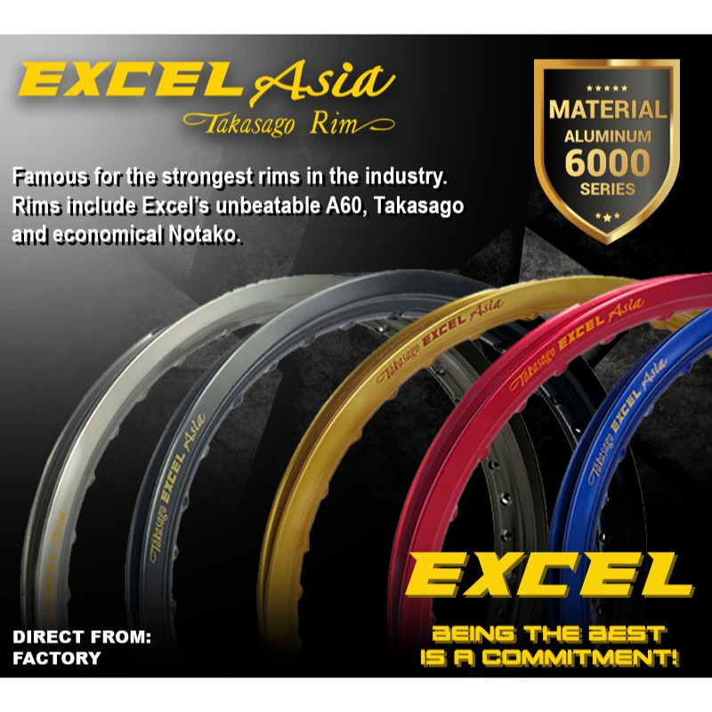 Velg Takasago EXCEL Asia Rim 120 140 160 185 ring 17 ring 18 Original Japan