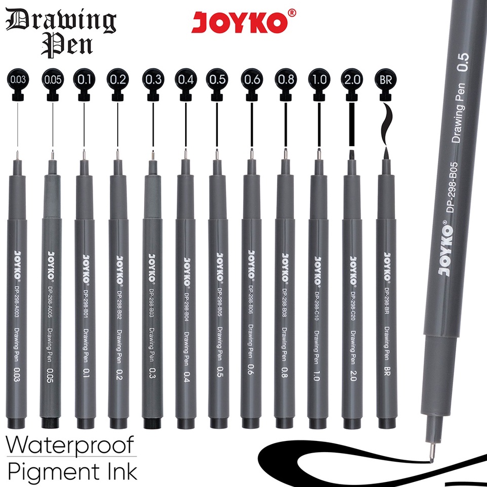 

Bayar Di Tempat Drawing Pen Pena Gambar Joyko DP-298 1 Pcs Waterproof Pigment Ink