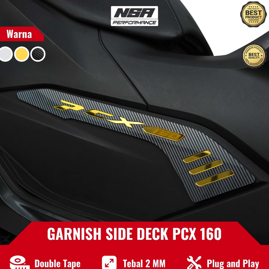 Kode RKY243 COVER GARNISH SAMPING PCX 160 AKSESORIS MOTOR PCX 160 SIDE DECK PAD PCX 160 AKSESORIS PC