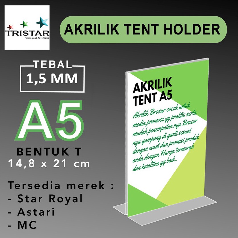 

Baru AKRILIK TENT HOLDER T (TEBAL 1,5mm ) (min.2pcs) / TEMPAT BROSUR Terlaris