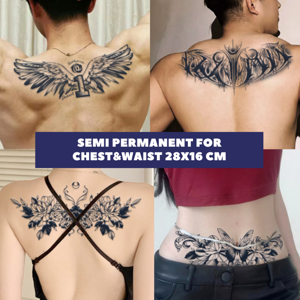 Stiker Tato Dada & Pinggang | Fruit Ink | Semi Permanen 28x16 cm | Waterproof | Tato Tahan Lama