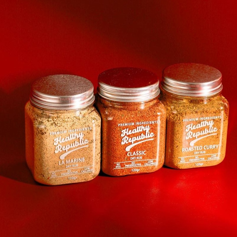 

[BAZ81] [ BUNDLE 3pcs ] Healthy Republic Dry Rub Bumbu Marinasi Serba Guna Rendah Kalori Rendah Lemak 120Gram 7892
