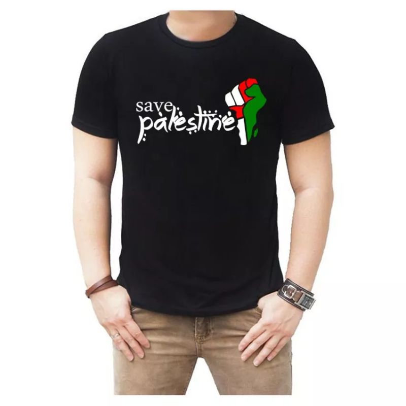 KAOS SAVE PALESTINA GAMBAR TANGAN