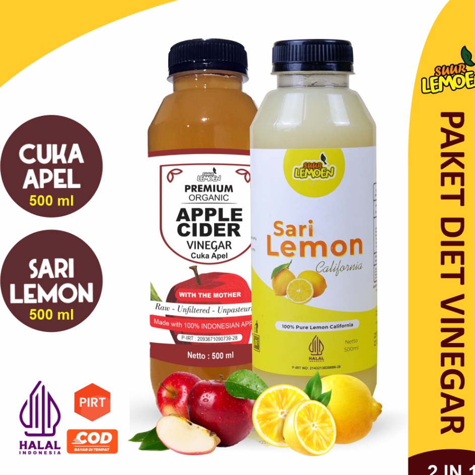 

MODEL GMT099 Paket Diet Sehat Bundling Cuka Apel + Sari Lemon Murni By Suur Lemoen ID