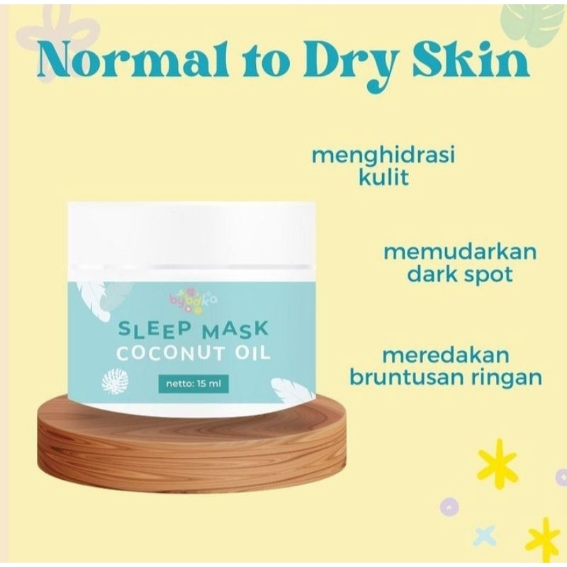 Produk☠BYBDKA COCONUT OIL, Sleeping mask, Masker perawatan wajah penghilang bekas jerawat, noda hita