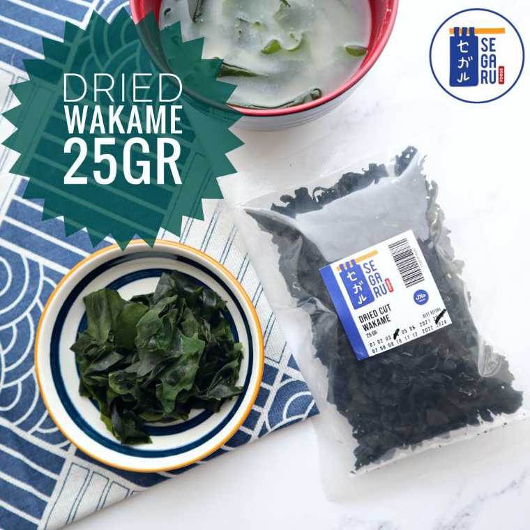 

YAY Dried Cut Wakame - Rumput Laut Kering - Untuk Ramen Udon Miso 25 Gr →Laris