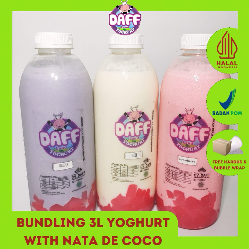 

(COD) PAKET BUNDLING YOGHURT ISI NATA DE COCO 3 LITER | PROMO DAFF YOGHURT ISI NATA DE COCO