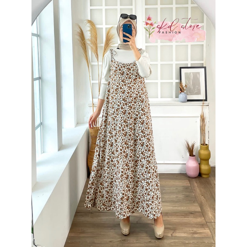 MIDI DRES WANITA DEWSA / MIDI KOMBI RANDO MOTIF BUNGA / GAMIS  MOTIF / MIDI DRESS MUSLIM / MIDI DRES