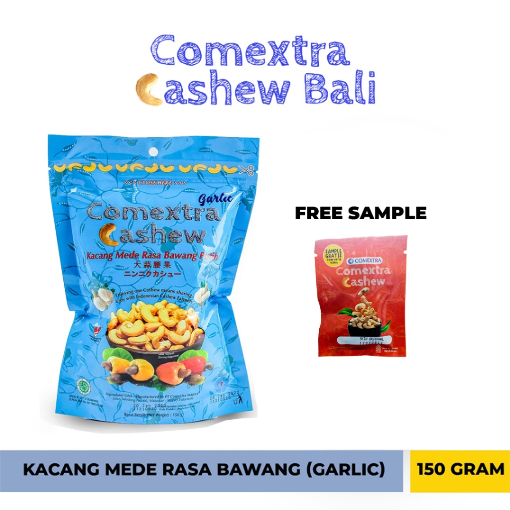 

Kacang Mede Comextra Goreng Bawang 150 Gr - Garlic Cashew - Kacang Mete / Mente (Bali)