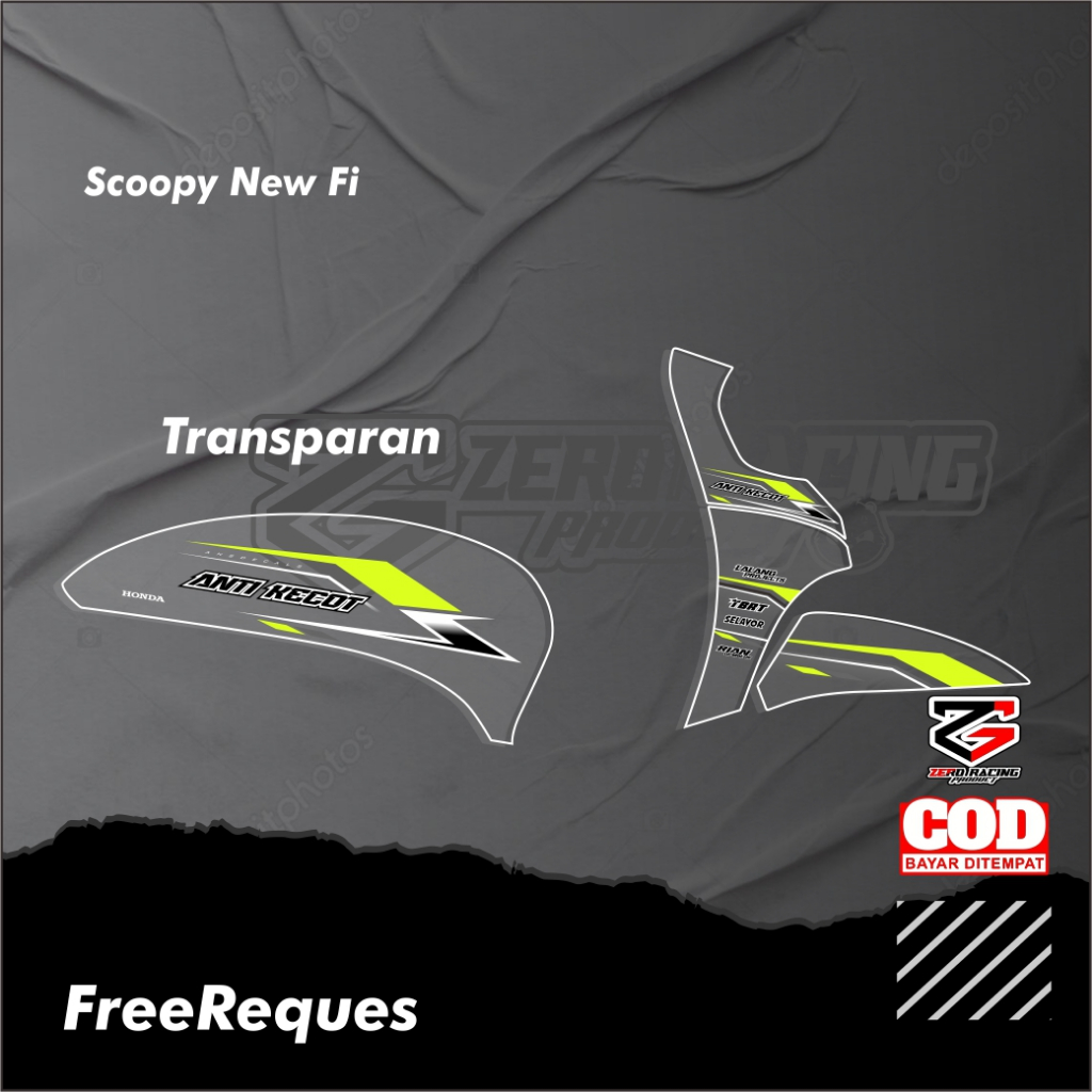 Sticker striping transparan motor scoopy new motif list racing simple keren