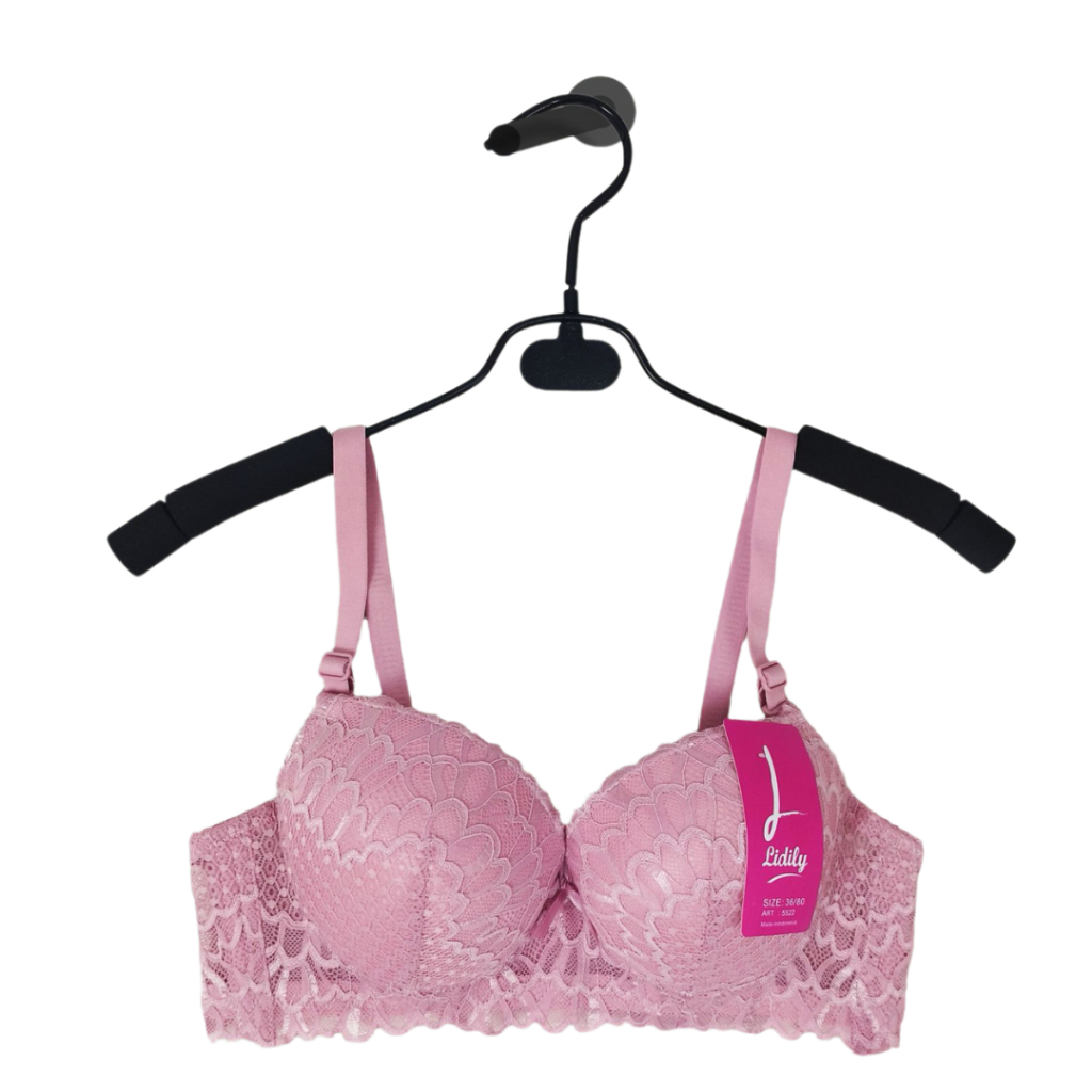 Lidyly -  Bra Cup Kawat Full Brukat Lace Bagian Dalam Cup Berbahan Cotton Adem Tali Bisa Di Lepas Pa