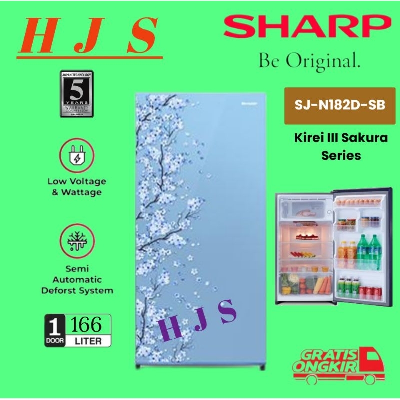 KULKAS SHARP 1 PINTU SJ-N182D-SB/ SJ-N182/SJ-182 166L - [ BIRU ]