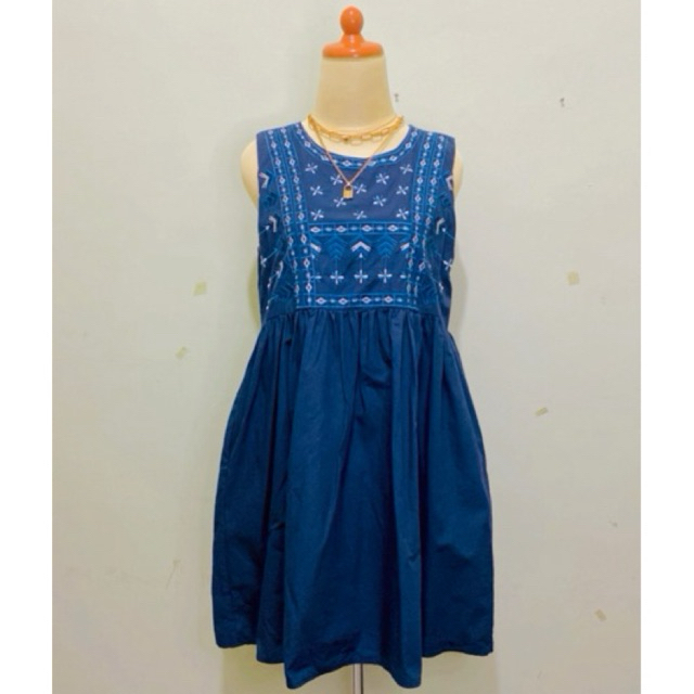 Dress pesta formal mewah vintage basic bahan katun poplin import mix renda bordir brokat brukat warn