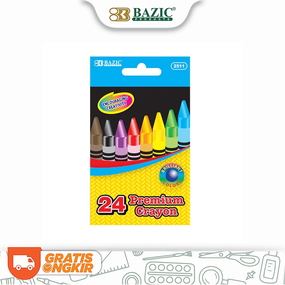 

Bazic Premium Crayons 24 Color - Krayon