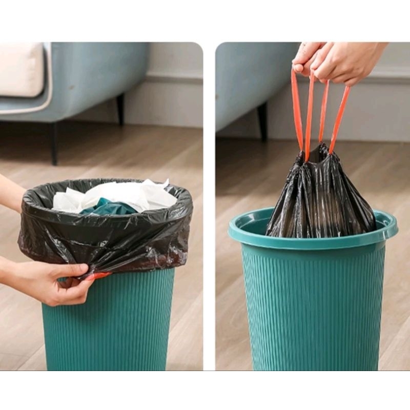 Kantong Plastik Sampah Gulungan Roll / Kantong Plastik Sampah Dengan Tali / Kantong Plastik Roll