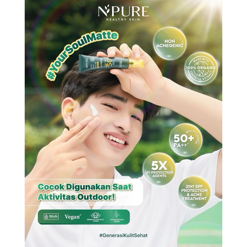 NPURE MATTE Sunscreen Beat The Sun matte sunscreen SPF 50+ PA++ N’pure npure N pure