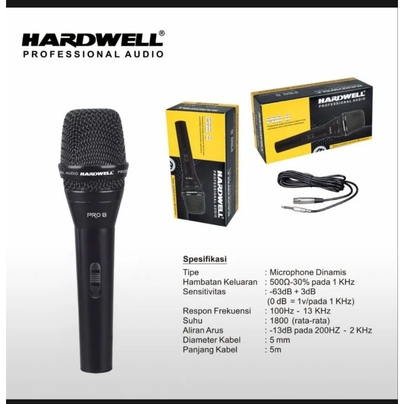 MIC HARDWELL PRO 8  MIC VOCAL KUALITAS .