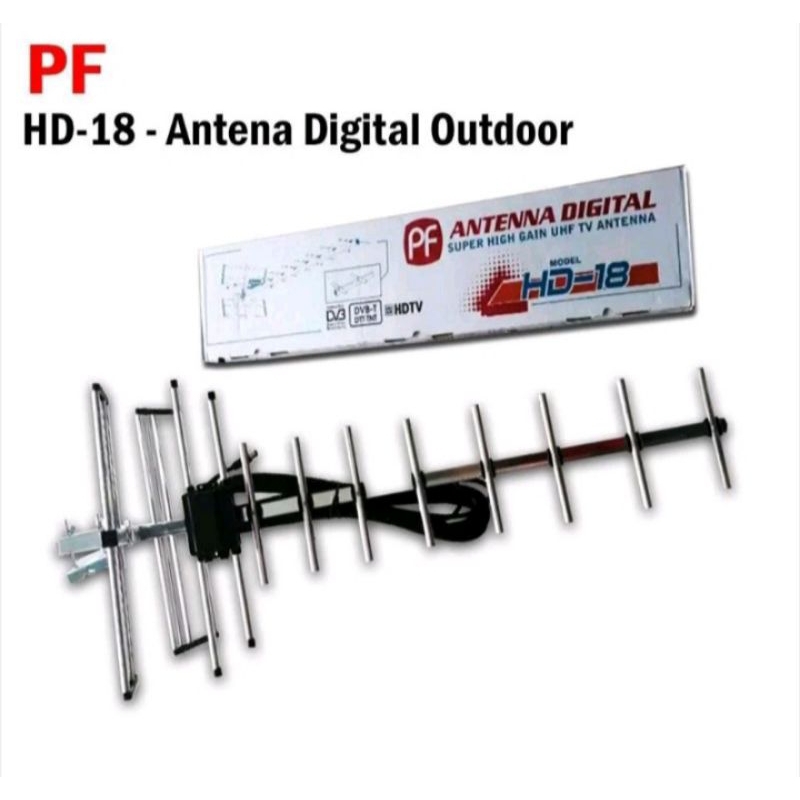 Antena Digital PF HD-18 Komplit Kabel 10 Meter / Antena TV Digital PF HD-18
