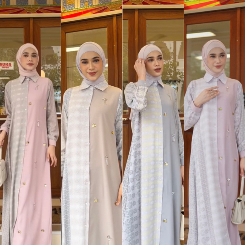 Kayla beads dress - gamis premium series dengan by 4season hijab