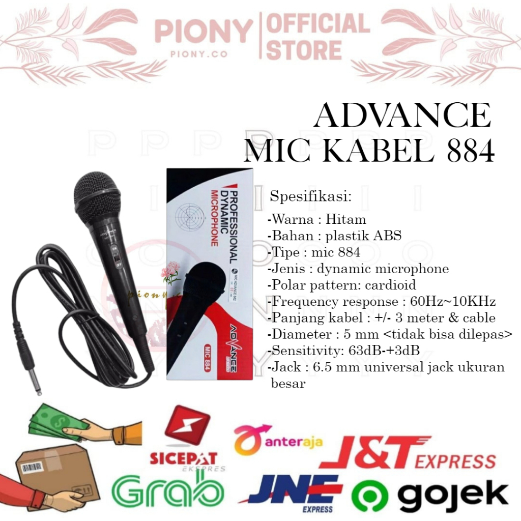 MIK ADVANCE 884 PAKAI KABEL / MIC KABEL ADVANCE / MIK KARAOKE
