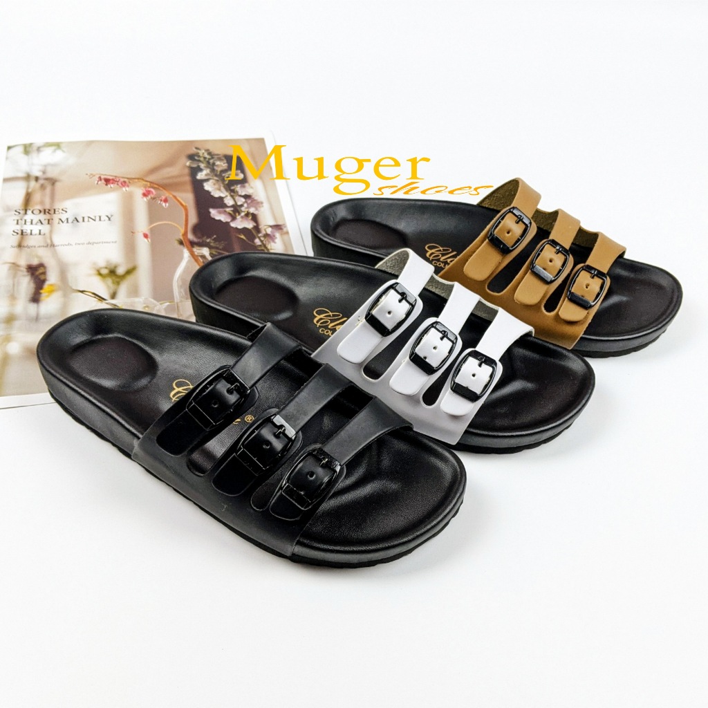 VIRLY Sendal Wanita/ Sendal Flat Ban 3 MUGER Shoes