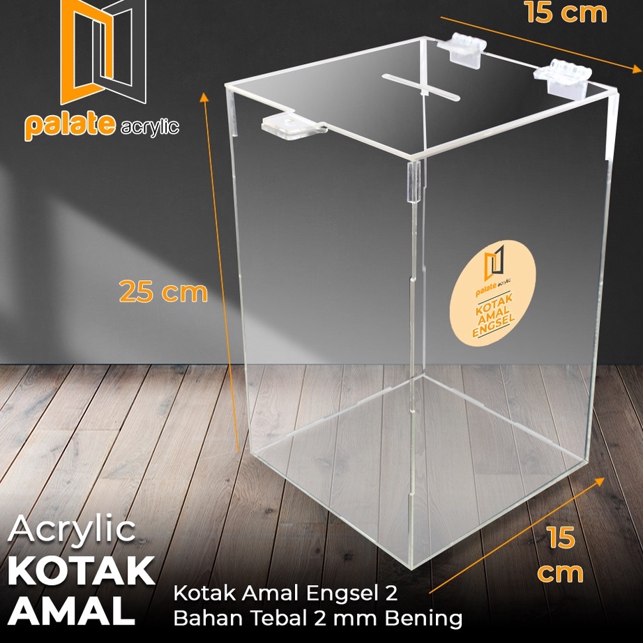 

Stok terbatas - AKRILIK KOTAK AMAL / KOTAK SARAN BAHAN AKRILIK 15x15x25