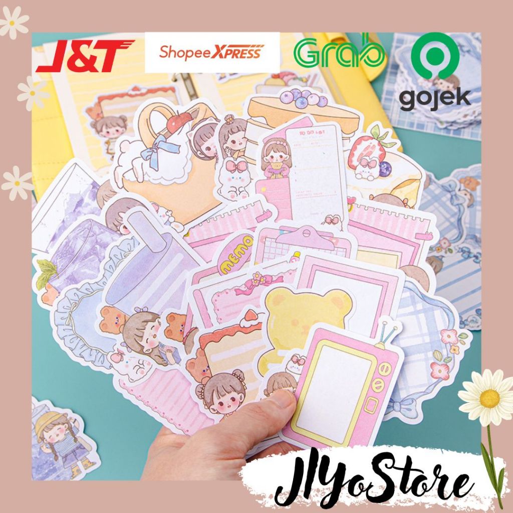 

10lembar Memo Notes Kertas Deco Stationery Planner Bujo Journal Jurnal Scrapbook Aesthetic Lucu