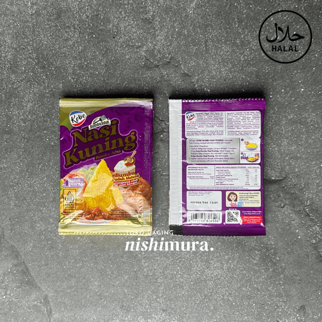 

Nasi Kuning Bumbu Instant Kobe - Instan Siram ke nasi - 4 orang Praktis