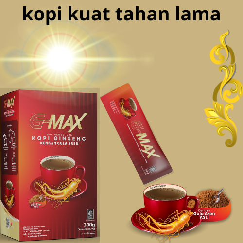 

Product Information Section KOPI G MAX DENGAN EKSTRAK GINGSENG DAN GULA AREN UNTUK MENAMBAH STAMINA ANTI LOYO DI DEPAN PASANGAN
