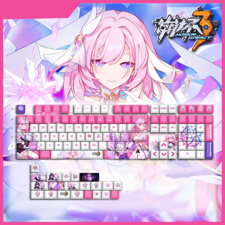 Keycaps Elysia Honkai Impact PBT Cherry / Elysia Keycaps Honkai Impact