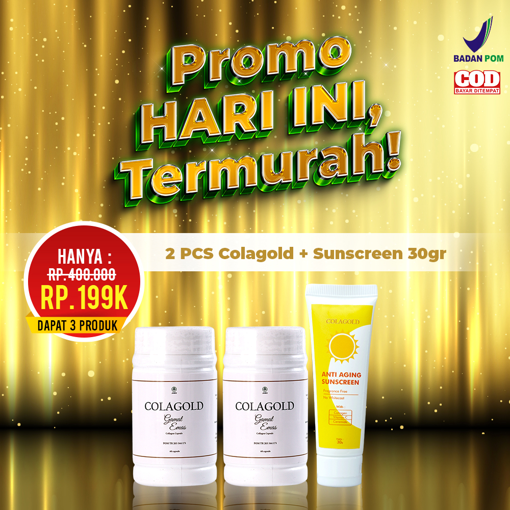 [PROMO] 2 Pcs Colagold Gamat Emas + Sunscreen Colagold 30 Gr BPOM Cola Gold Kapsul Collagen Colagen 