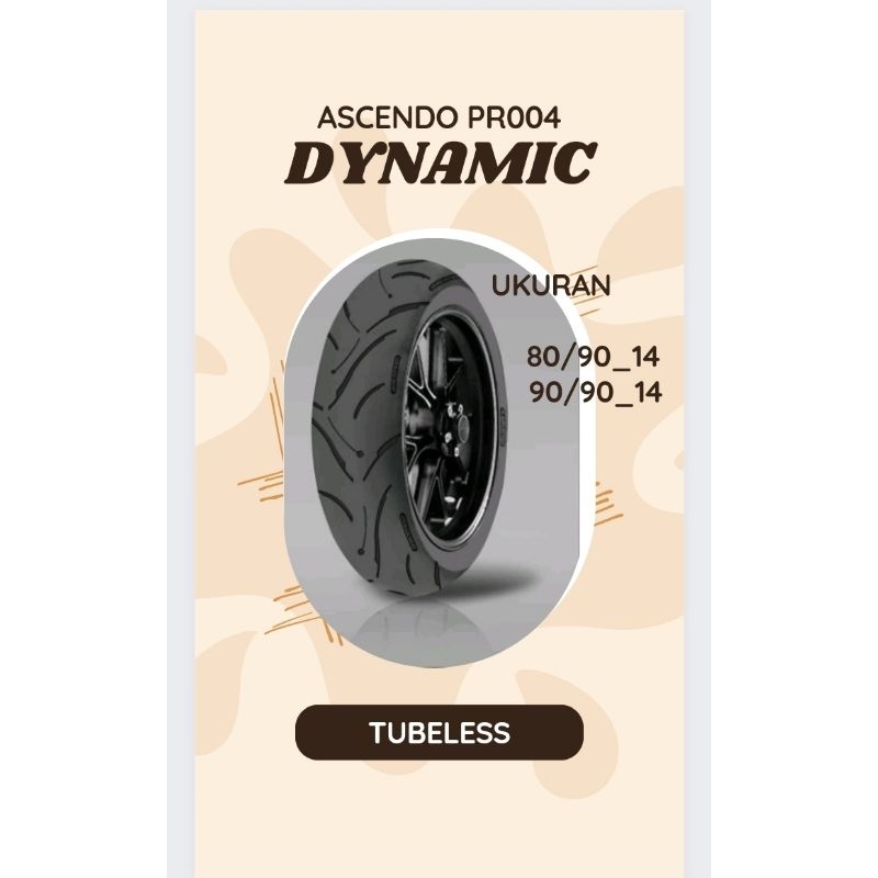 BAN ASCENDO PROO4 DYNAMIC TUBELESS RING14 80/90 90/90-14
