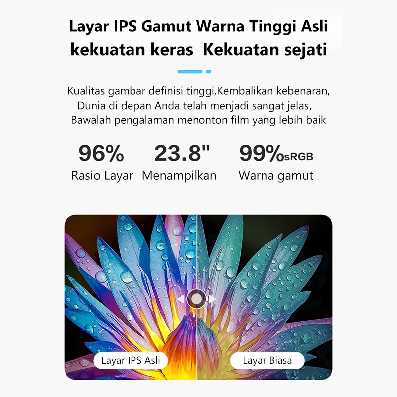 DHP Komputer PC All in One Baru Core I5/I7 RAM 8GB/16GB+SSD 128GB/256GB Layer HD 24 inch Wireless Gratis Rak Kayu Inklusif Garansi 1 Tahun Keyboard dan Mouse (R240)-4