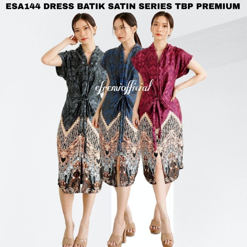 DRESS BATIK ORIGINAL MODERN MURAH/BATIK KERJA KANTOR VN 999 /BATIK PESTA WANITA NATAL ESA144 SERIES 