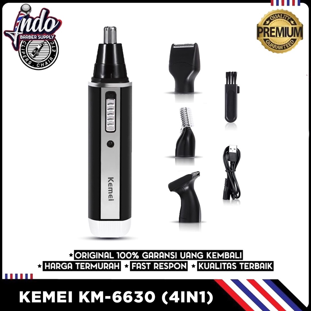 Terbaik KEMEI 6630 ALAT CUKUR ELEKTRIK 4 IN 1 NOSE EAR EYEBROW TRIMMER KM 6630 murah