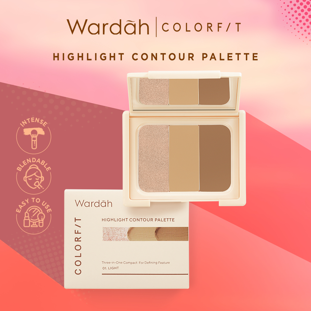 Wardah Colorfit Highlight Contour Palette | Wardah Highlighter Contour Palette