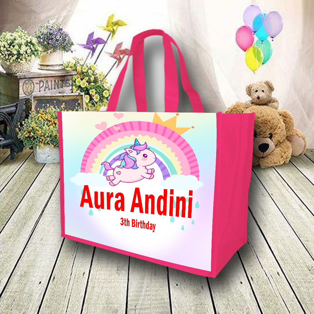 

Tas Ulang Tahun Custom Nama / Tas Kado Anak / Tas Ulang Tahun Murah