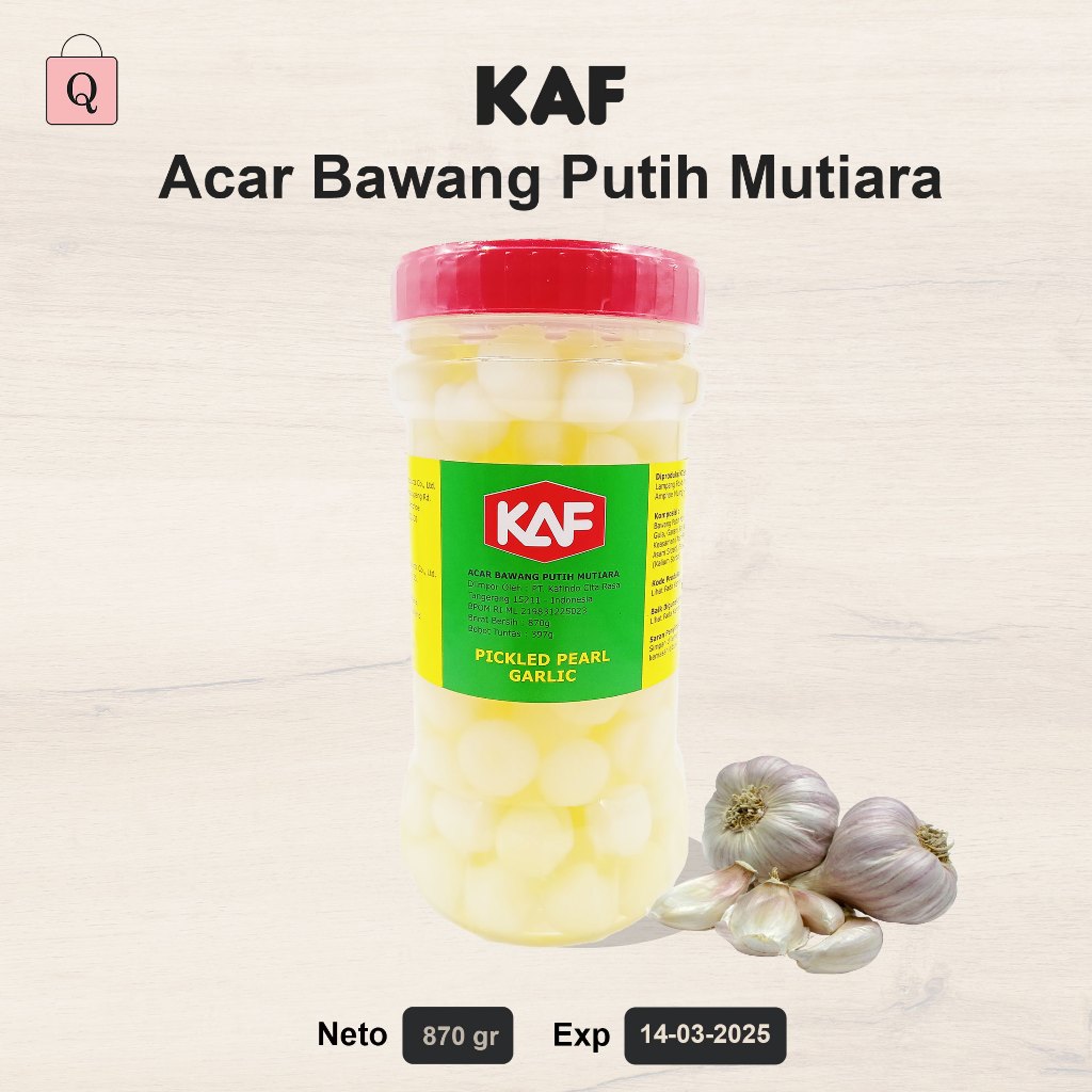 

KAF Pickled Pearl Garlic Tunggal 870 gr - Acar Bawang Putih Mutiara