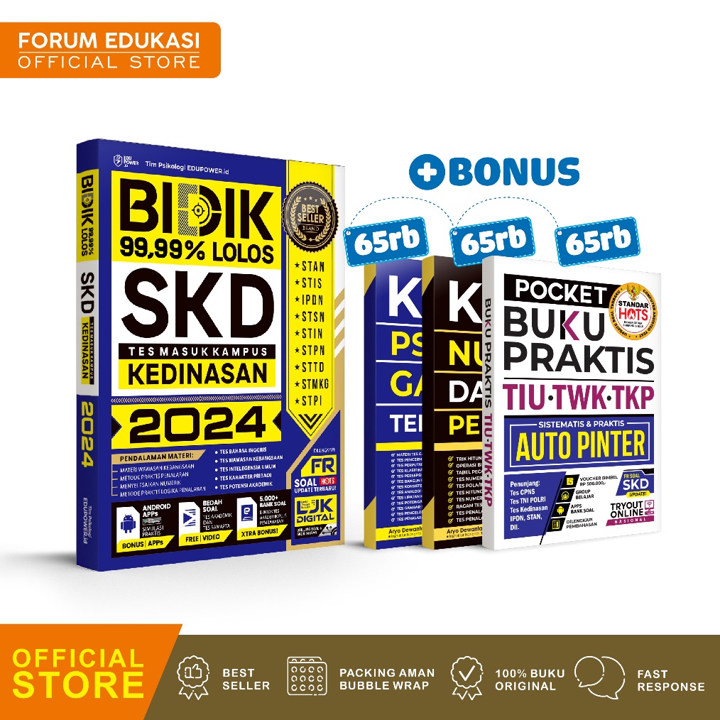 Termurah BUKU KEDINASAN 2024 BIDIK 99,99% LOLOS SKD KEDINASAN 2024 murah