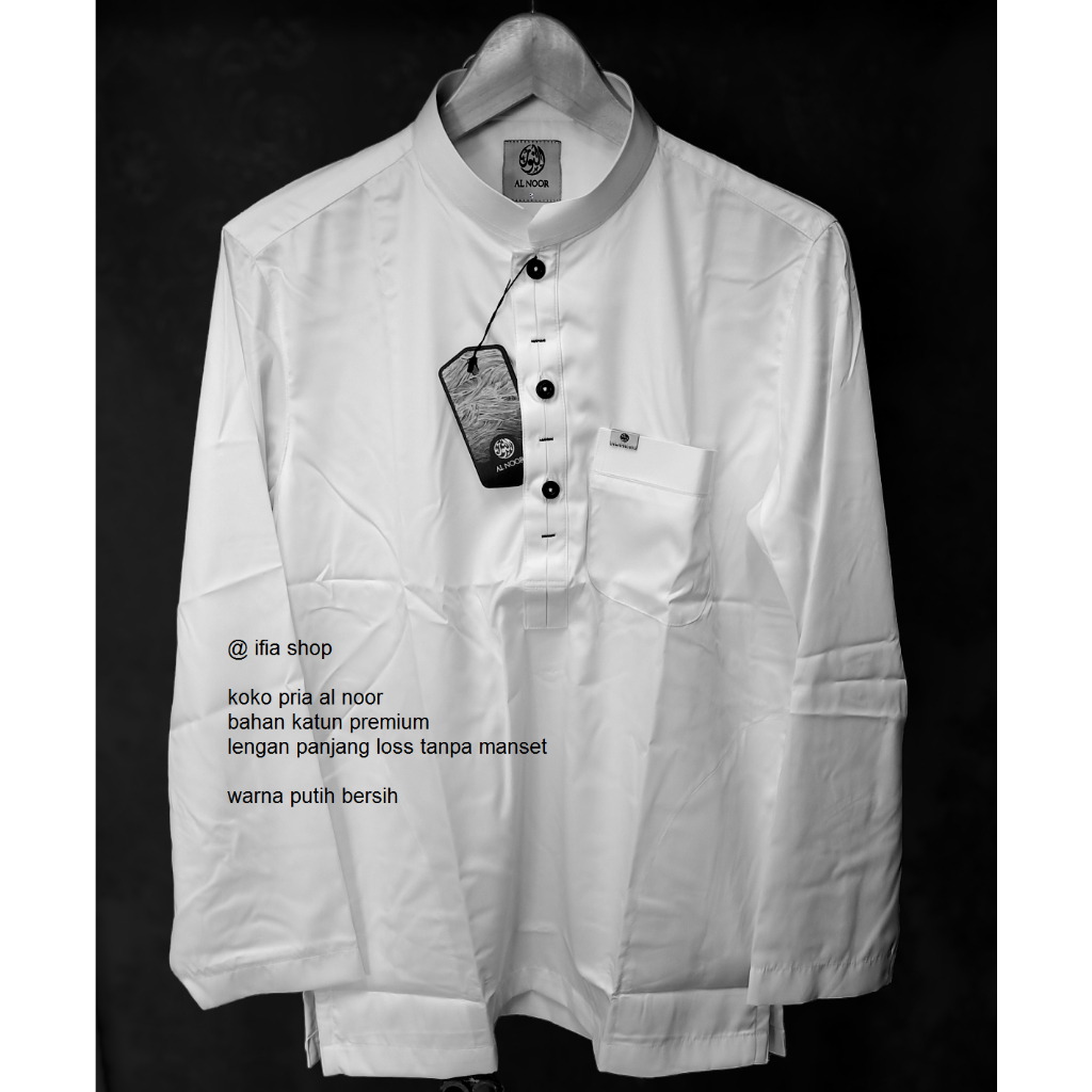 Baju Koko Pria Al Noor Size S Dewasa __ Model Elegan Bahan Sultan